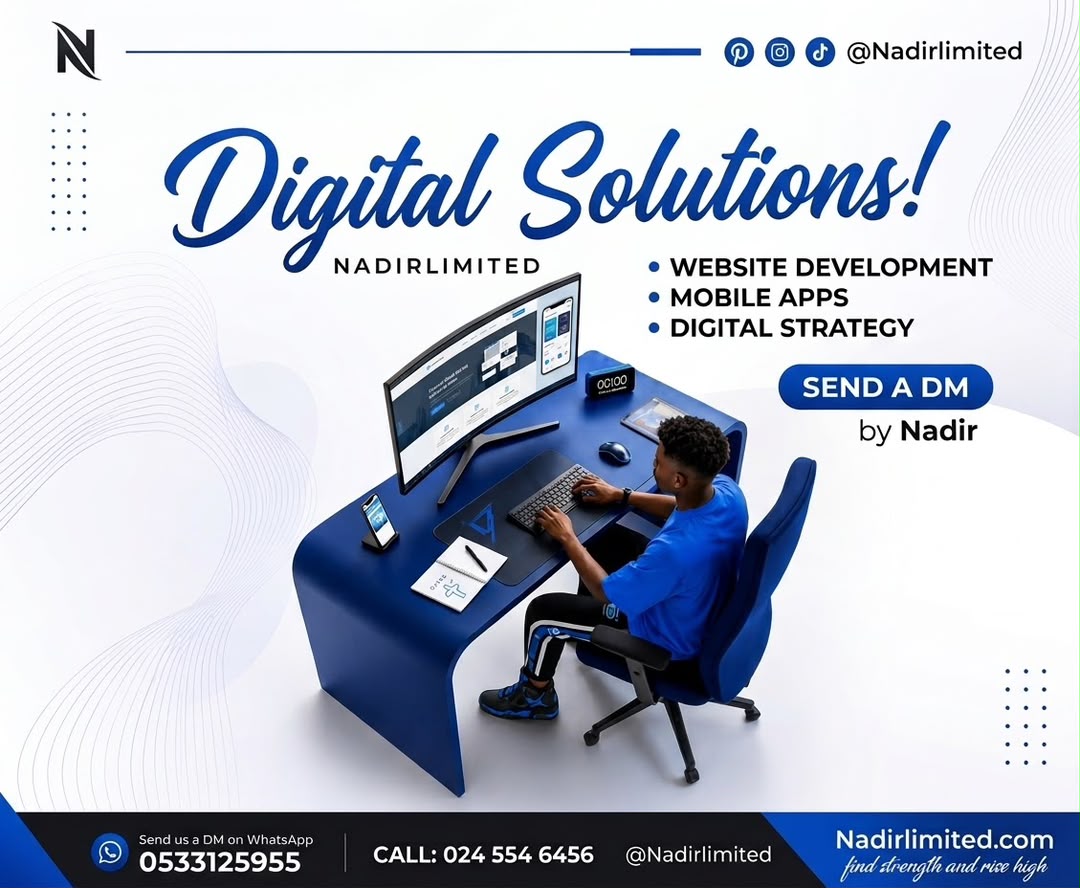 Nadir digital solutions artwork showing website development, mobile apps, and digital strategy
